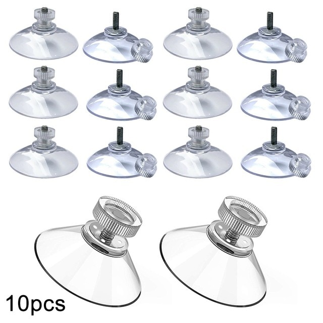 10PCS Mushroom Head Clear Suction Cups Thumb Nut Strong Vacuum Suckers PVC Kitchen Bathroom Window Wall Car Hooks 41mm: 10pcs A 41MM
