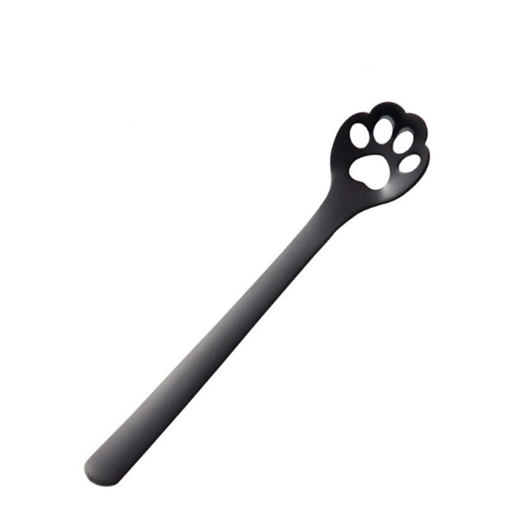 Cuillère à Long manche café | Dessin animé en acier inoxydable, griffe de chat, couverts de café, outils pour boire, gâteau mélanger le sucre, soupe Dessert cuillère à thé: 8