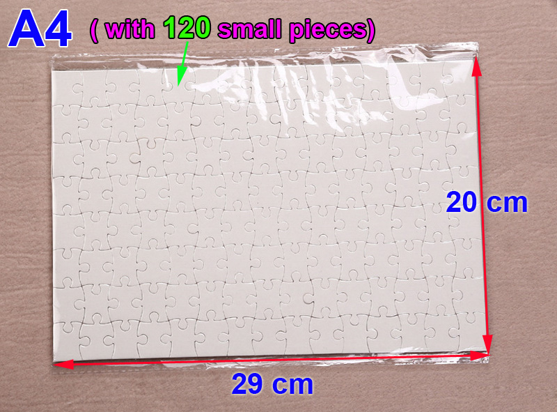 10 Sets Heart A5 Size Hardboard Sublimation Blank Jigsaw Puzzle Love Style: A4