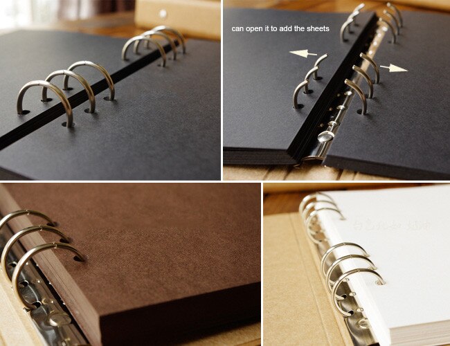 Blank Cover Loose-Leaf Album Concise Kraft Paper Diary Hand -Painted Graffiti Diary Photo Album For Lover Baby Wedding 40 Pages