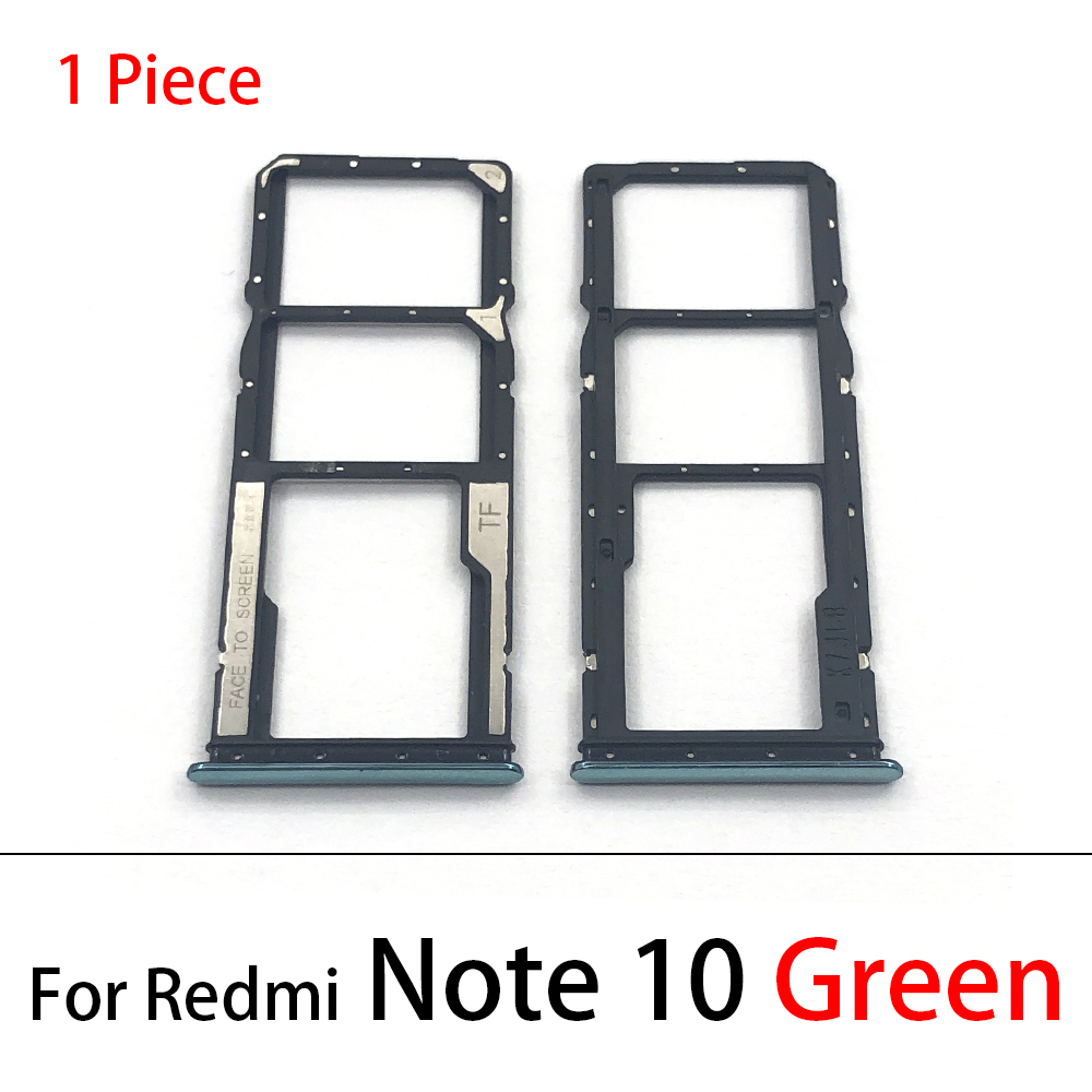 For Xiaomi Redmi Note 5 9 10 Pro 9S SIM Card Tray Socket Slot Holder Adapters Replacement Spare Parts: Note 10 Green