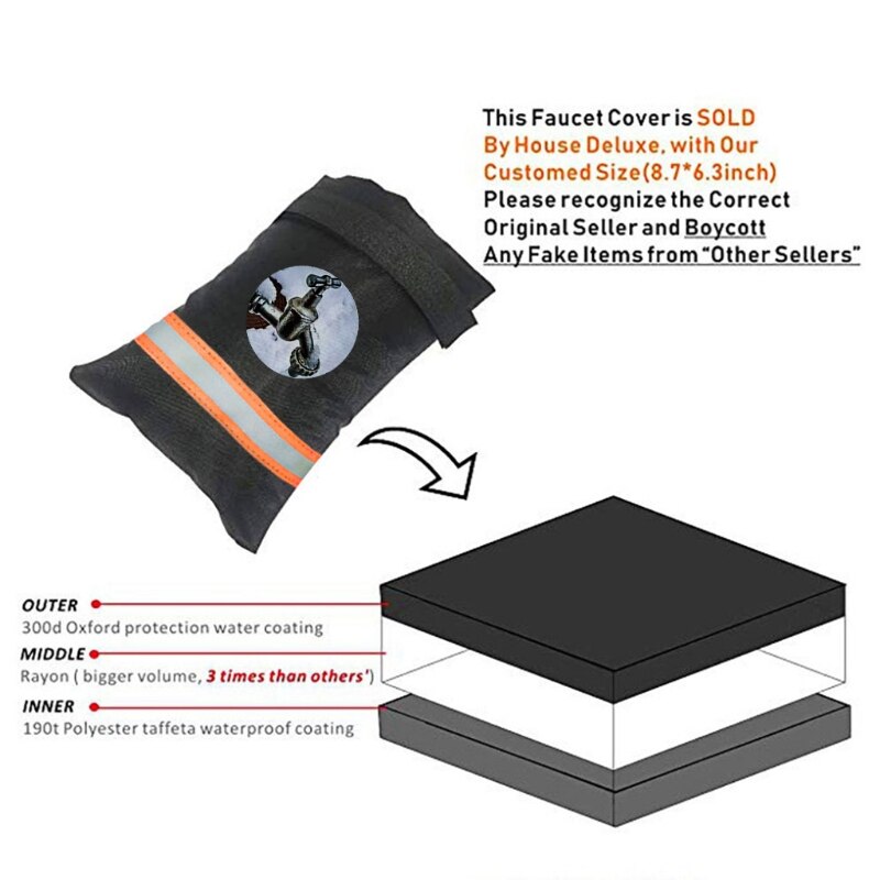 2 pièces bouchon de robinet d'économie d'hiver Protection antigel couvre couverture imperméable réutilisable Protection contre le gel pour robinet extérieur