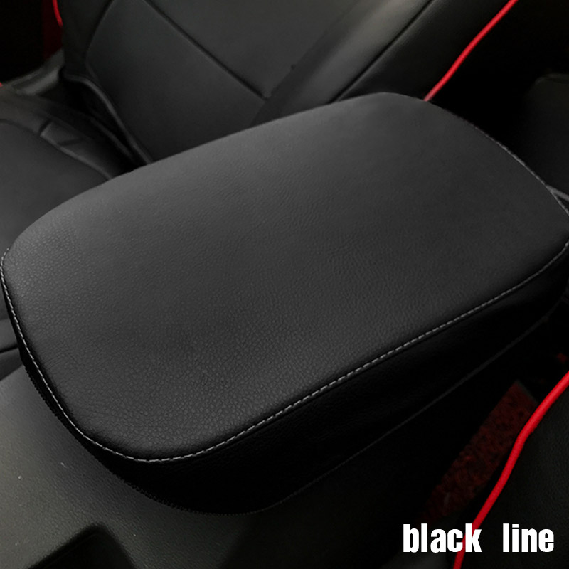 Vtear for hyundai encino kona accessories sentral armleneboksdeksel lærbeskyttelsesmatte interiørdesign styling: Svart