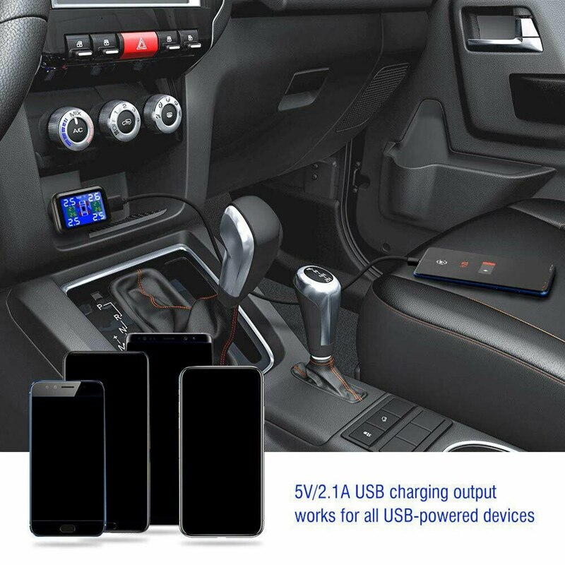 Car Tire Pressure Monitor System Wireless TPMS Car Tire Pressure Alarm Monitor System 4 External Sensor
