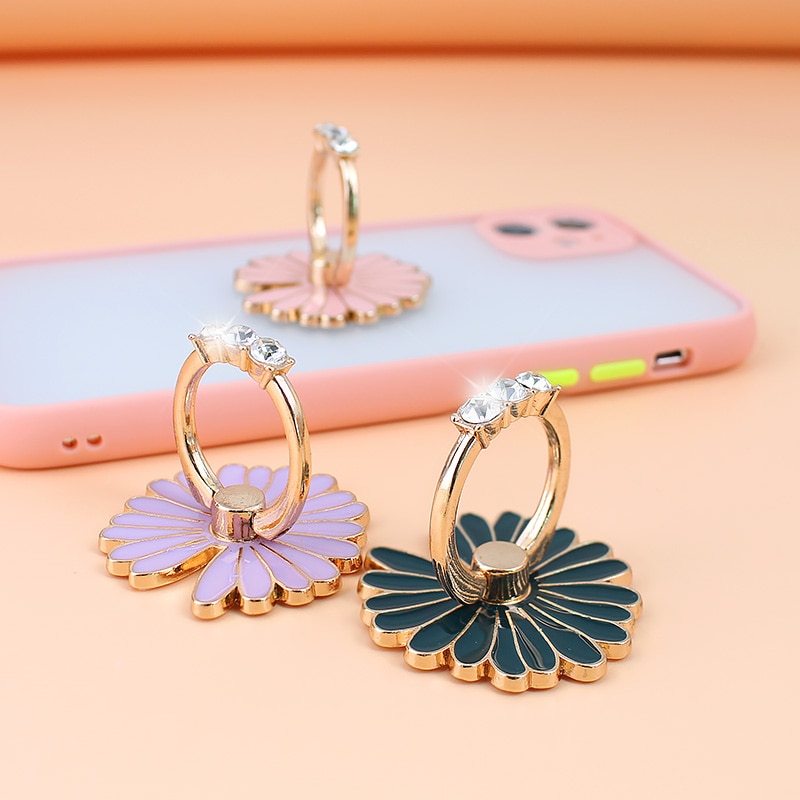 360 graus de metal anel dedo smartphone flores suporte suporte do telefone móvel suporte para iphone ipad huawei todo o telefone inteligente