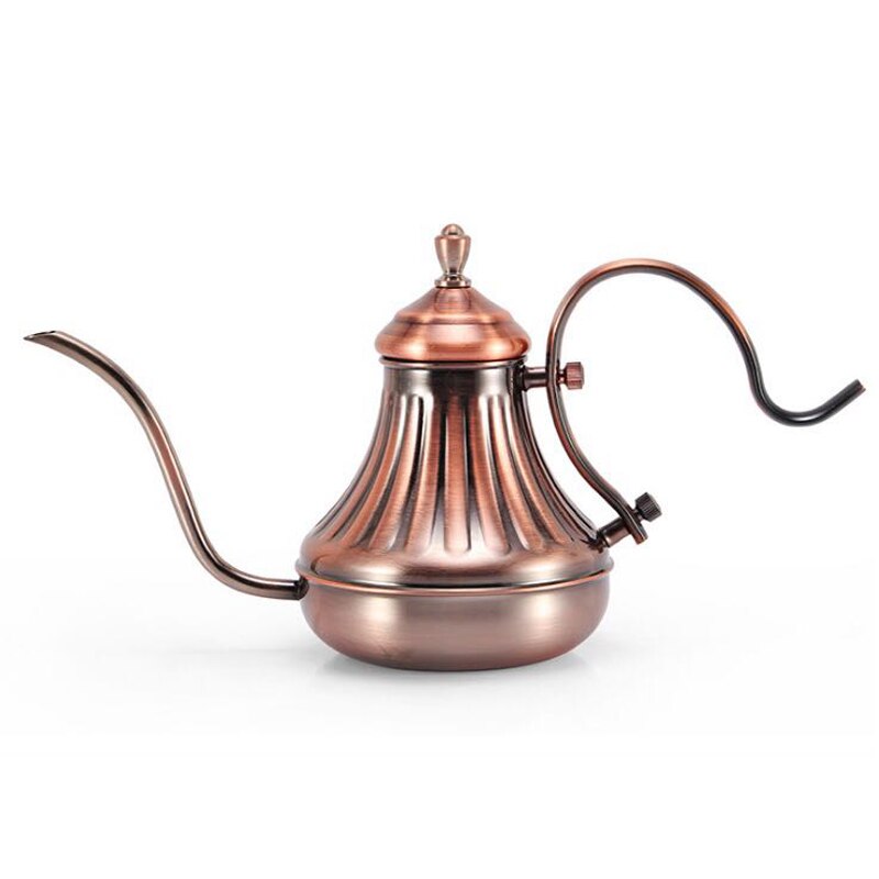 Royal Fine Mouth Gooseneck Coffee Pot Long Spout Pour Over Drip Coffee Kettle Bronze 304 Stainless Steel DIY Coffe Maker Teapot: 650ML bronze