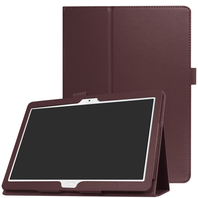 Hoesje voor huawei mediapad  m3 lite 10 bah -w09 bah -al00 ultradunne flip stand pu leren hoes voor huawei  m3 lite 10.1 tablet funda: Bruin