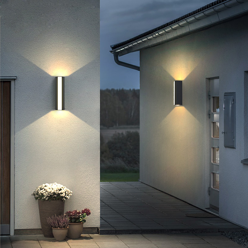 Outdoor Waterdichte Led Wandlamp Eenvoudige Stijl Tweekoppige Wandkandelaars Home Binnenplaats Terras Balkon Tuin Veranda Wandlamp