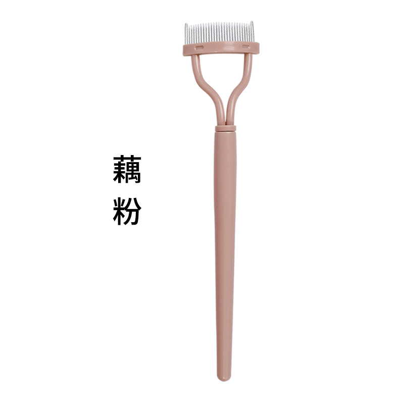 Eyelash Separator Metal Teeth Straight Eyelash Curler Beauty Makeup Stainless Makeup Tool Eyelash Brush Comb Mascara Curl: PURPLE