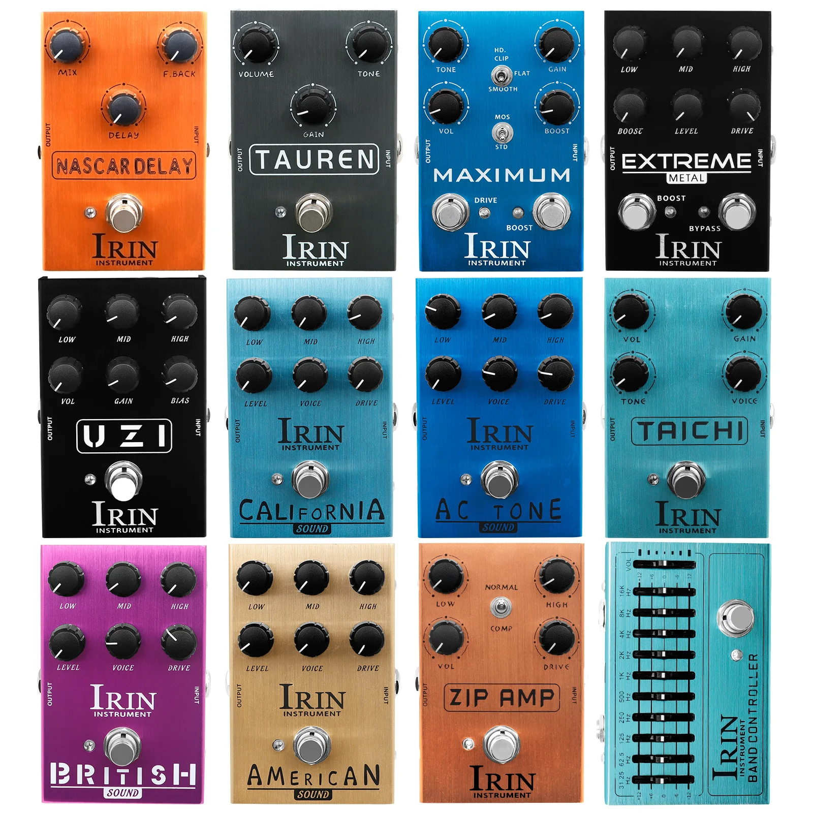 IRIN Electric Guitar Effects Pedal ZIP AMP TAICHI TAUREN UZI AMERICAN AC TONE CALIFORNIA BRITISH EXTREME MAXIMUM Band Controller