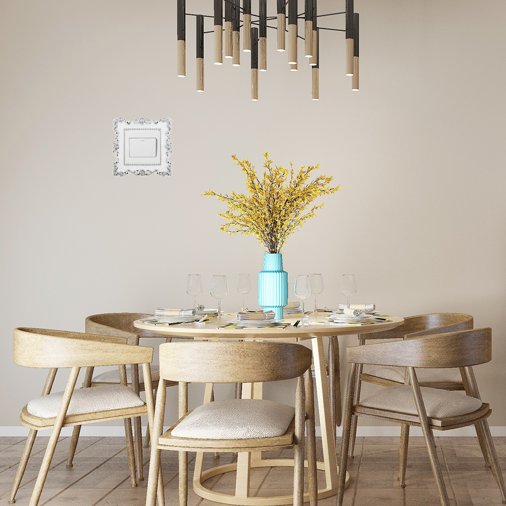 Rose Rand Licht Schakelaar Cover Goud Zilver Hars Enkele Dubbele Lichtschakelaar Surround Socket Plaat Muursticker Cover Frame Decor