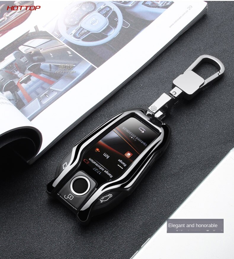 Metall + silikagel bil led display nøkkel deksel etui for bmw 7 series  i8 740 730li x3 x5