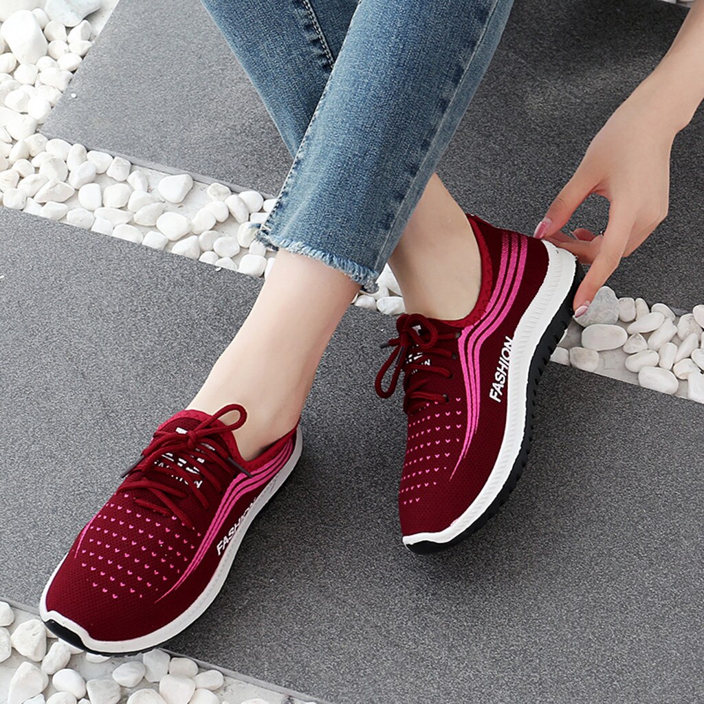 Kancoold kvinnor sneakers skor sommar feta platåskor kvinna mesh promenadskor snörning plattor casual dam creepers skor