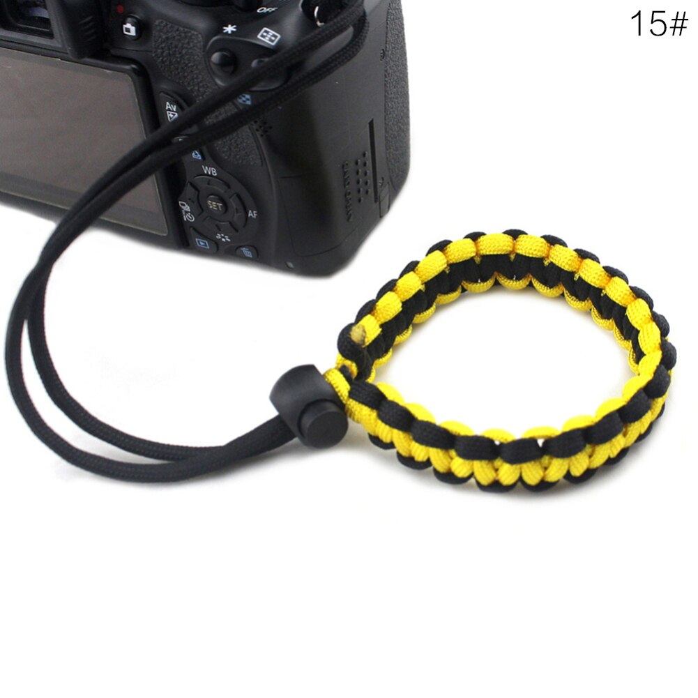 For DSLR Camera Leather Grip Wrist Hand Strap Hand-made Parachute Rope Camera Wristband: 15