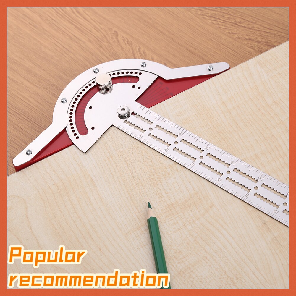 Stainless Steel Woodworkers Edge Rule Efficient Protractor Edge Ruler Measuring Angle Ruler Protractor Woodworking Tools