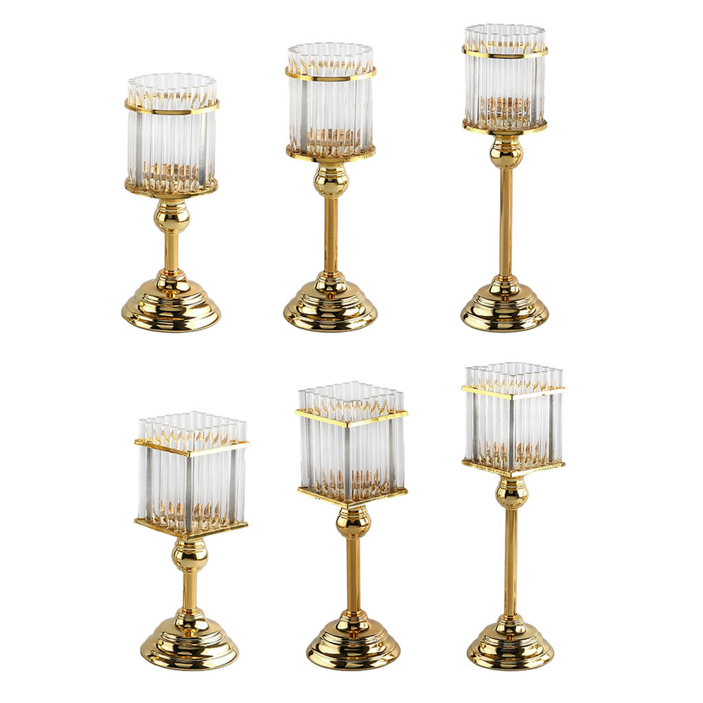 Candelabro de cristal moderno para decoración del hogar, candelabro de luz de té de Metal para centros de mesa de de boda, de casa