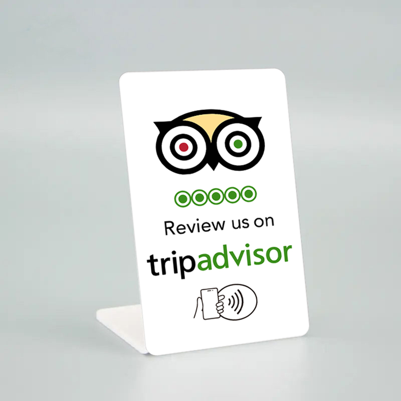 Review ons op Yelp digitale NFC-standaardweergave - Smart Tap-kaart voor reputatiebeheer: Licht Bruin