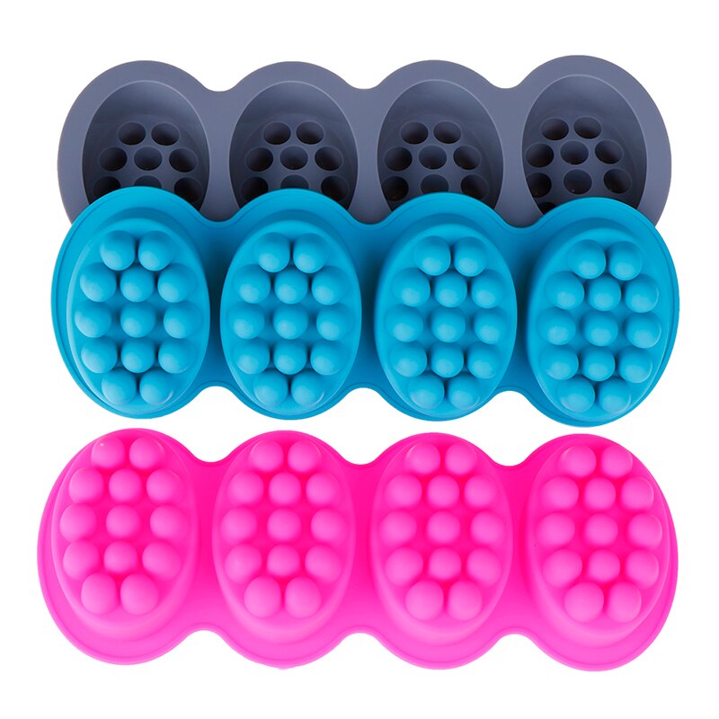 Silicone Soap Mold 3D Massage Soap Making Tools DIY Handmade Oval Soap Moulds Form Suppliers