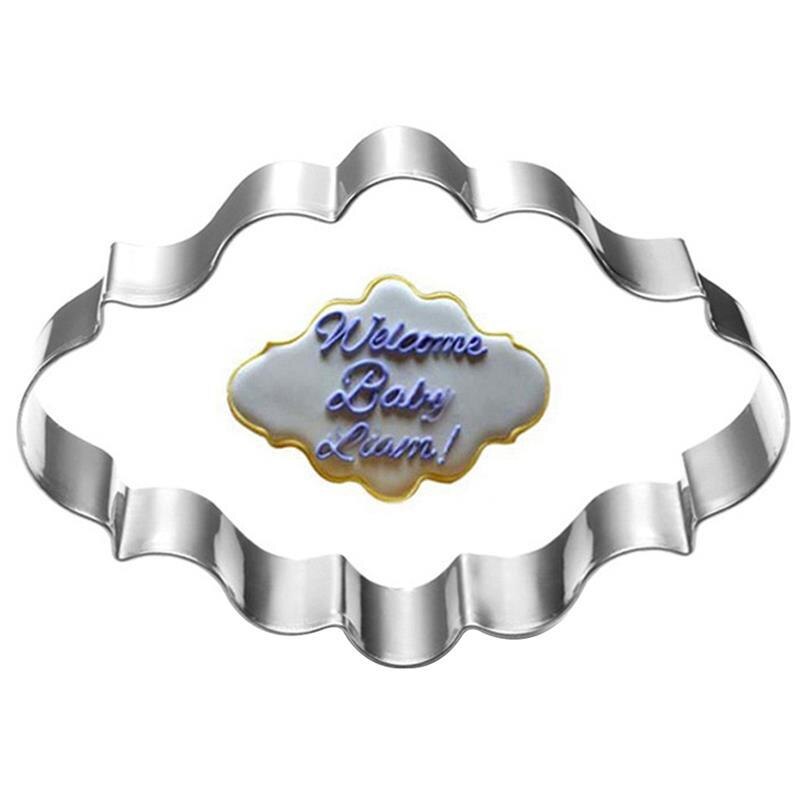 Sukkerkakeform 3 stk plakkekutterkaker ramme diy kake oval firkantet rektangel fancy rustfritt kakeform: 1