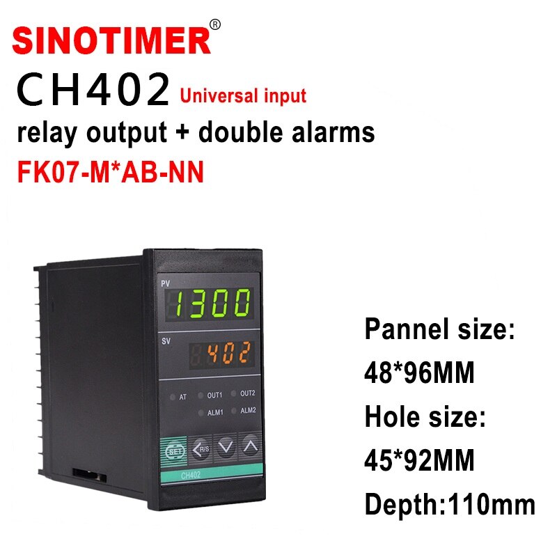 48*96mm Digital PID Temperature Controller CH402 Relay Output Without Sensor Vertical: FK07-M-AB-NN