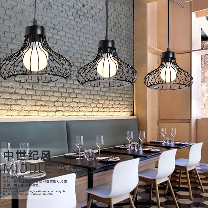 Nordic Iron Pendant Lamp Restaurant Personality Retro Hanglamp Loft Coffee Shop Small Bar Lighting Industrial Lights