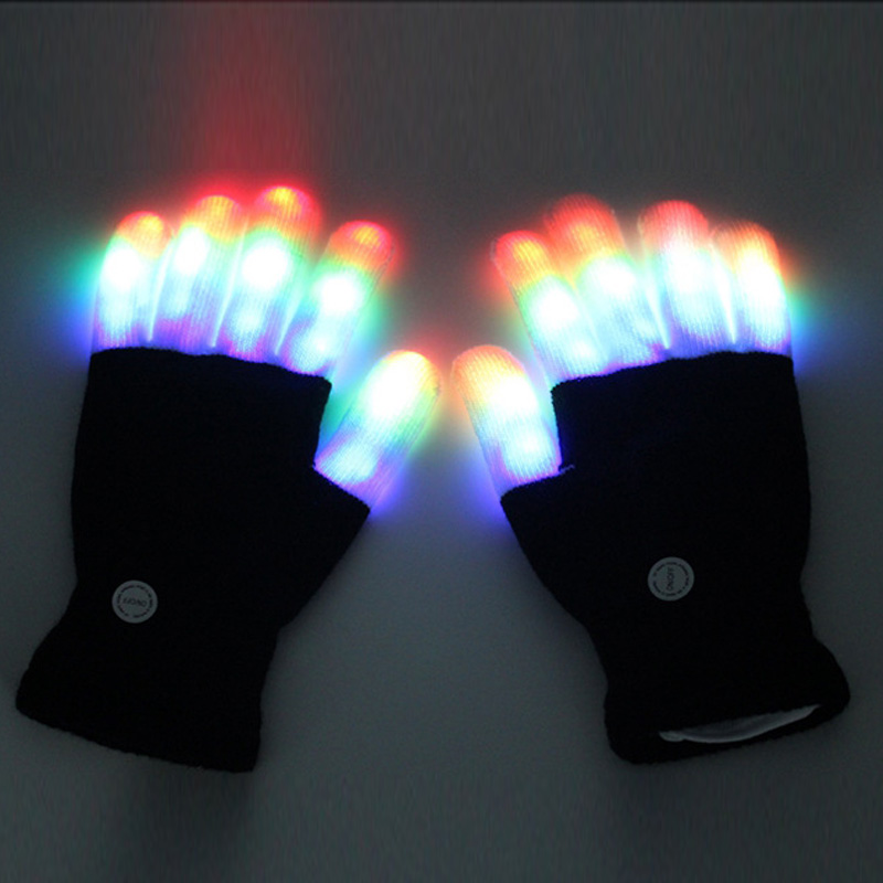 2 pz/paia luce su Guanti portato Lampeggiante Giocattoli per I Bambini Di Natale Regalo di Halloween Del Partito Magia Luci Guanto Novità Giocattolo per Bambini: A Glove