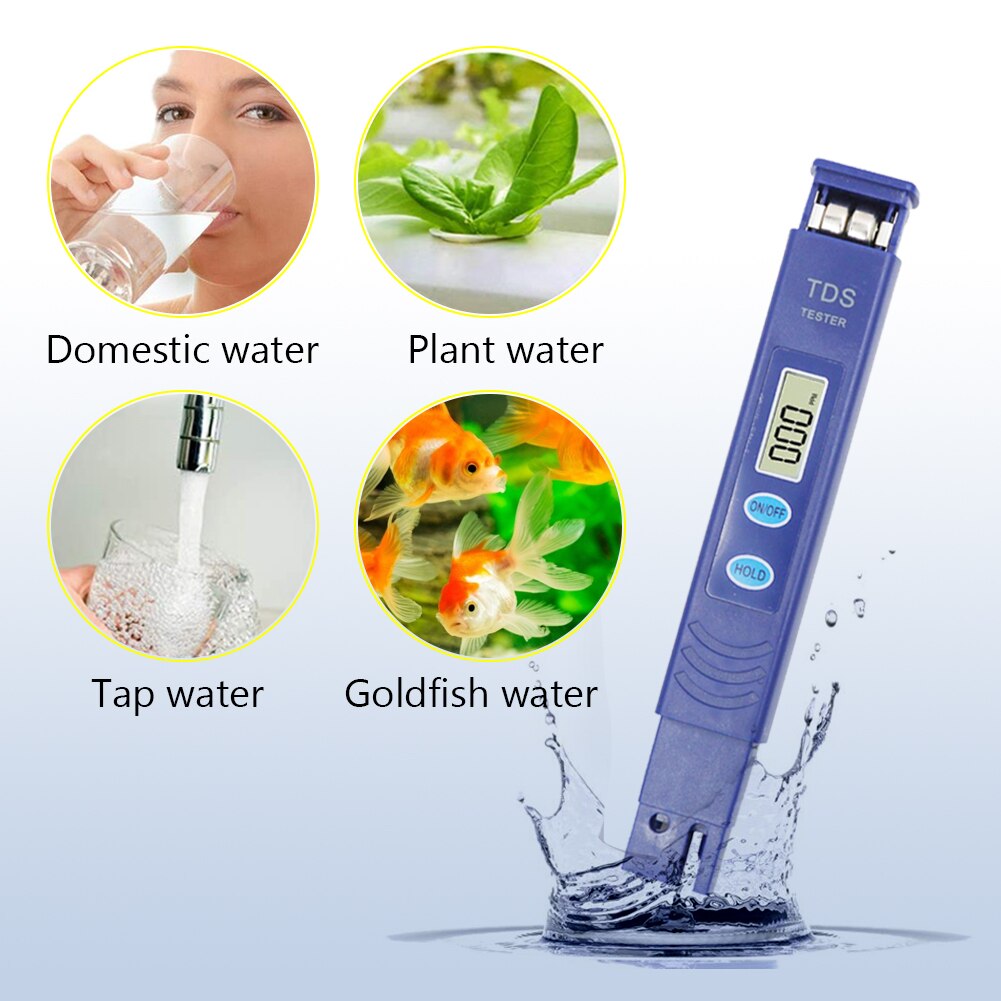 TDS Meter Water Tester Automatic Calibration Tester 0-990ppm Ideal Water Test Meter Drinking Water Aquariums