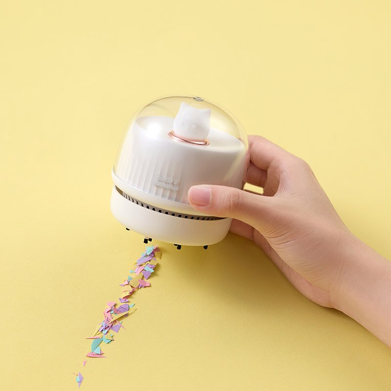Mini Desktop Vacuum Cleaner Home Office Table Keyboard Cleaner With Night Light USB Student Portable Cute Pet Vacuum Cleaner
