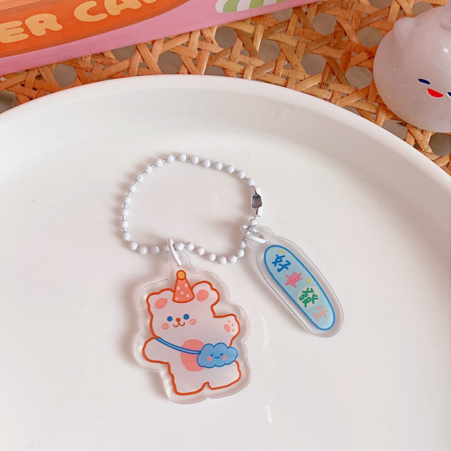 Bags Accessory 2pcs Kawaii Korea Japan Girls Key Chain Ring Children Bag Sccessories Milkjoy Bentoy: 5