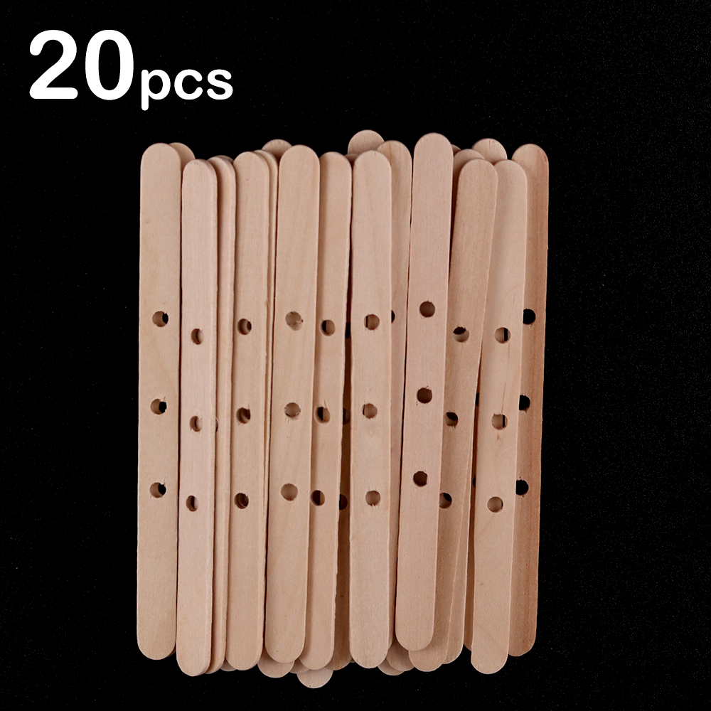 5/20/30 Stuks Met Gaten Houten Wax Core Houder Houten Stokken Lont Centreerapparaat Voor Diy Kaars levert Handwerk Craft Supplies: Army Green