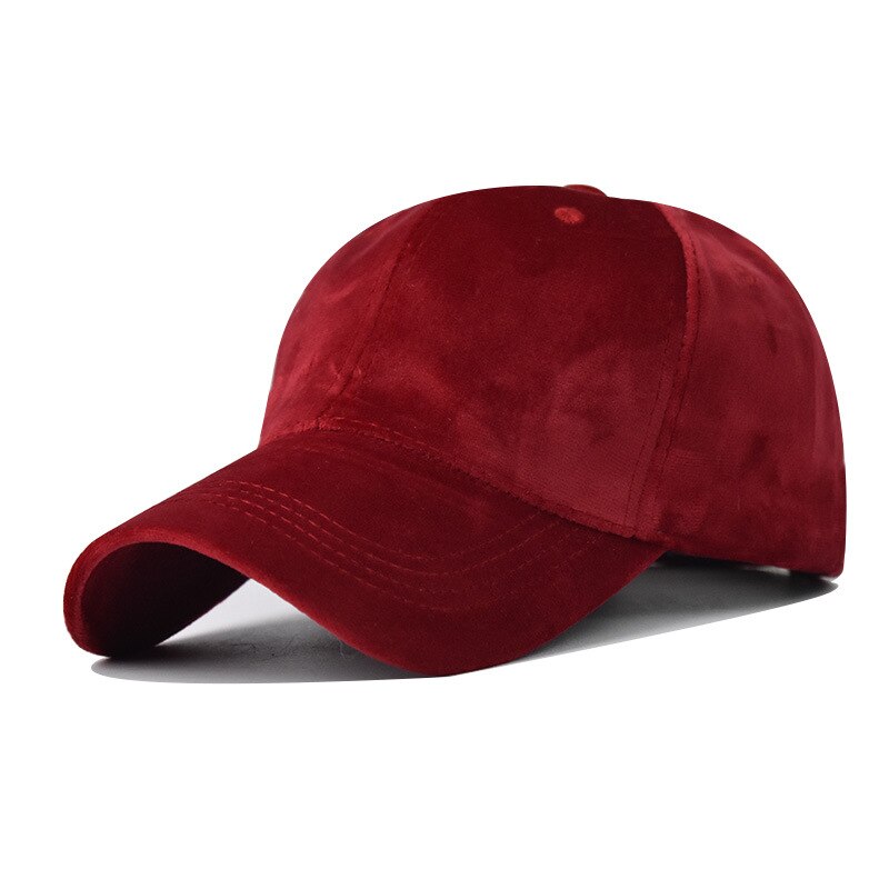 Berretto da Baseball da esterno in velluto a coste liscio rosso vino elegante FS 2022 per uomo donna cappello da viso regolabile Streetwear: Wine Red Cap