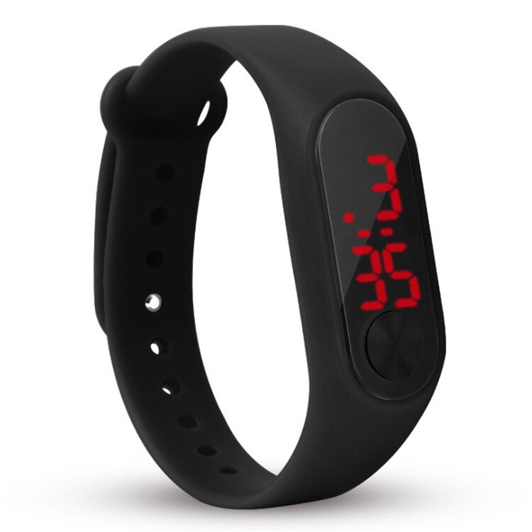 Simple ure til kvinder hånd ring ur led sports elektronisk ur reloj deportivo para ure til mænd: Sort
