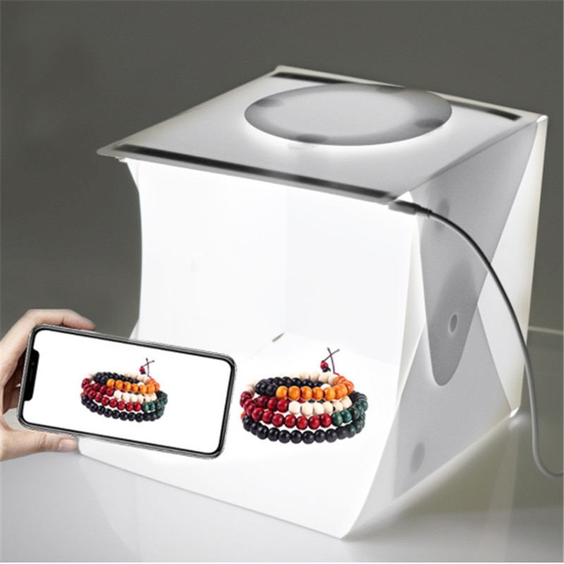Mini Vouwen Lightbox Draagbare Fotografie Studio Softbox Verstelbare Helderheid Fotografie Achtergrond Led Studio Verlichting Kit