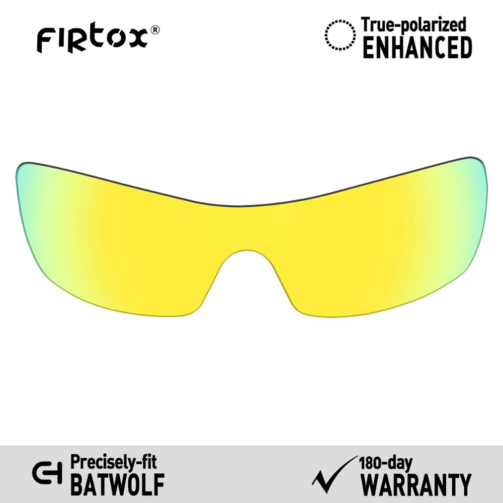 Firtox verdadeiro uv400 lentes polarizadas substituição para-óculos de sol oakley batwolf oo9101 (lente compatível apenas)-várias cores: 24K Gold