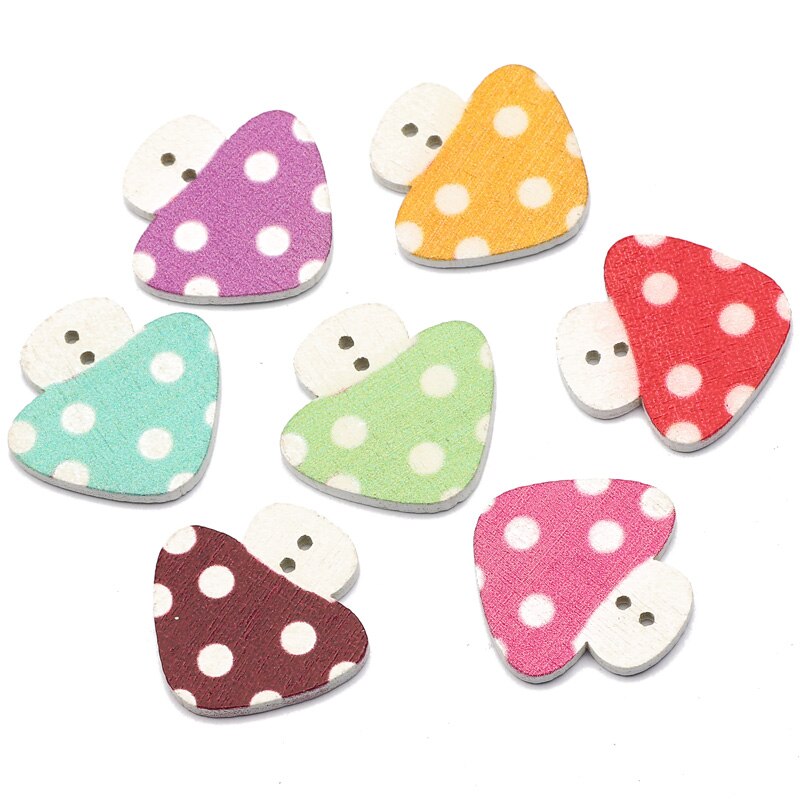 Botones de madera con forma de seta para manualidades, accesorios de ropa para niños, manualidades, álbum de recortes, costura, decoración, 50 Uds.