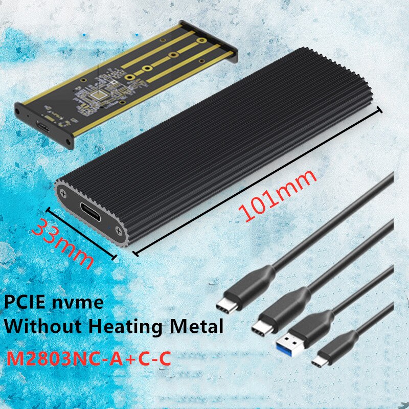 PCIE M.2 NVME USB SSD obudowa M z tuleją samozaciskową C USB 3.1 2240/2280 obudowa na SSD aluminium 10 gb/s pudełko zewnętrzne solidny dysk zewnętrzny: M2803NC-A.C-C