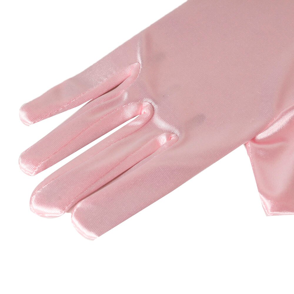 Gants de fête 11 couleurs | Gants longs de princesse pour enfants filles, gants en Satin avec nœud perlé, gants d'anniversaire