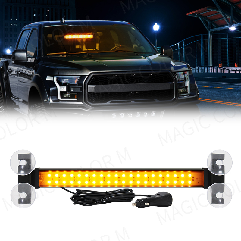 40 LED Strobe Licht Notfall Blitz Warnung Lampe Auto Windschutzscheibe Bar Verkehrs Advisor Taschenlampe Rot Blau Auto Zubehör 12 V-24 V: YELLOW