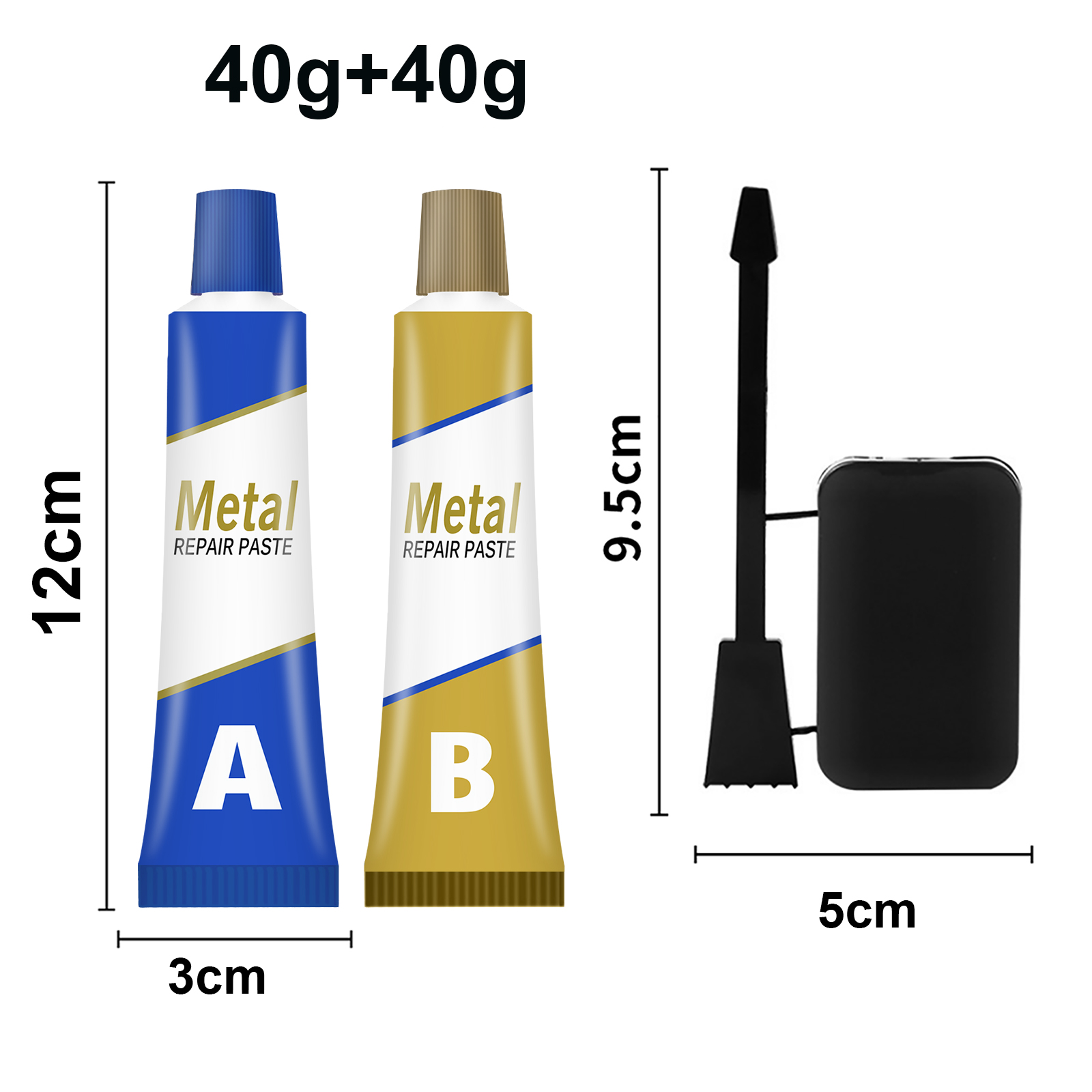 20-100g Quick-drying Cold Welding Glue Steel Cast Iron Metal Repair Agent Glue Industrial Repair Paste Glue for Crackle Repair: 80g