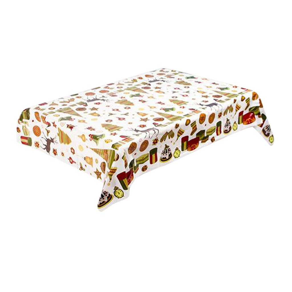 Disposable Merry Christmas Rectangular Printed PVC Cartoon Tablecloth 110*180cm Table Cloth Christmas Decoration PVC Tablecloth: D