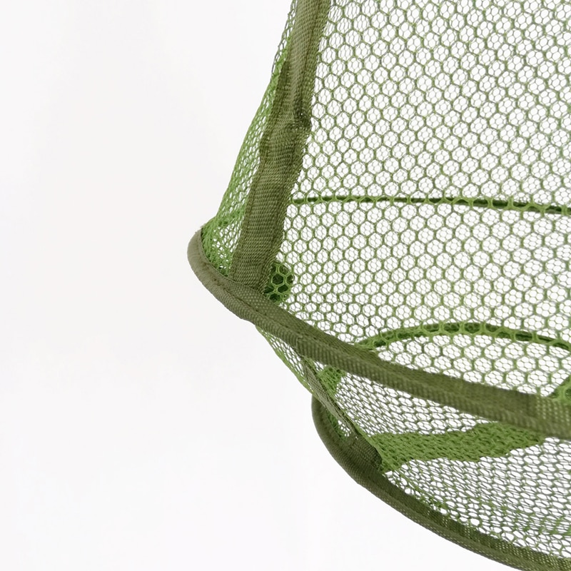 vissen Collapsible Fishing Cage/Fishing Net/Fishing Basket for Trapping Green Durable Nylon Floating Fish Basket Net 70cm Height