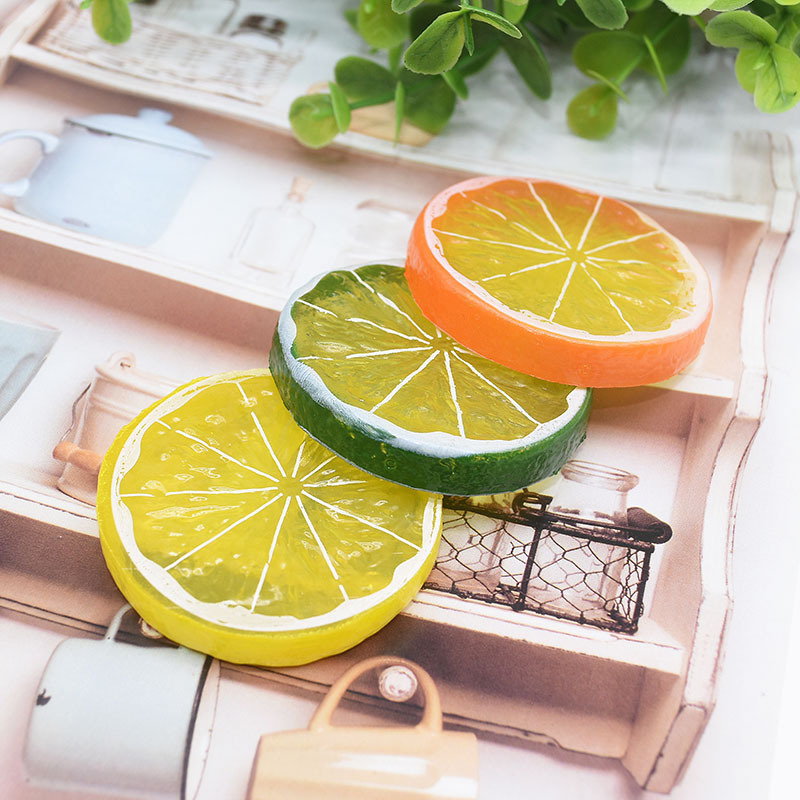 6 pezzi fondali fotografia di limone finto puntelli fette di lime artificiali sfondi fotografici imitazione frutta decorazioni per la tavola da cucina
