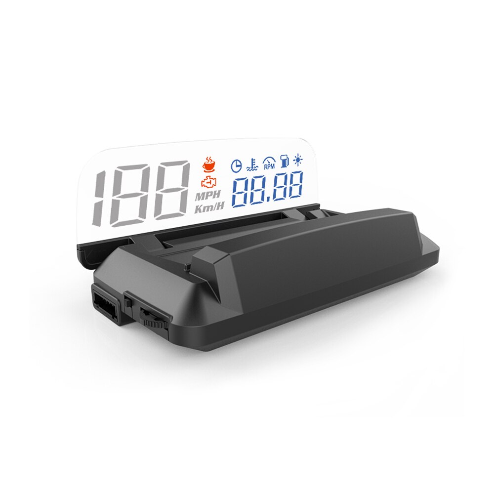 5inch HUD Mirror Car Head Up LED Windscreen Projector Display Digital Speed Projector Security Alarm Data Diagnostic Tool