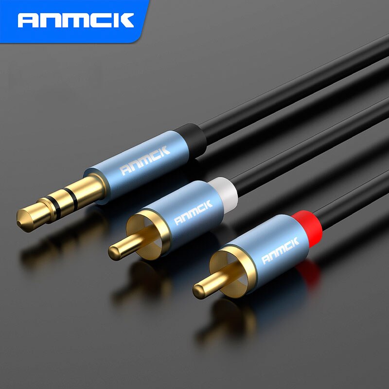 Anmck Audio RCA Cable Jack 3.5mm to 2 RCA Wire AUX Cables Adapter For Computer Amplifiers TV Box Speaker Cord 8m 10m 15m 20m
