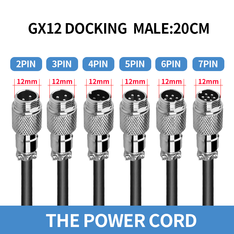 1PCS GX12 Auto Waterproof Connectors 2-7 Pins with Power Cable Line Socket Plug—Suitable for Industrial Machinery and Equipment: Lavender / 4P
