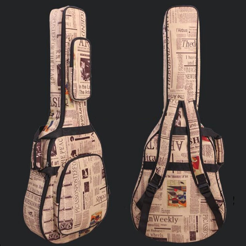 Vandtæt guitar taske tykkere dobbelt skulder 600d oxford klud materiale stor kapacitet litterær guitar musikinstrument taske