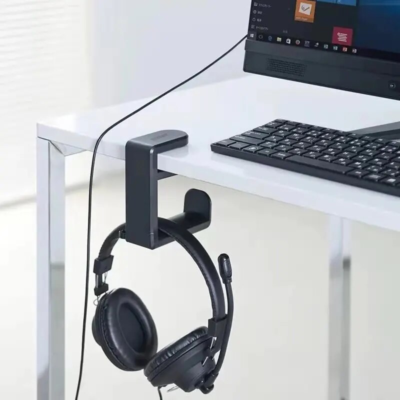 Kopfhörerständer unter dem Schreibtisch 360° ° Rotierende Clip-an unterstützt Kopfhörer Anzeige Gestell Spielen Headset Aufhänger Haken Organizer (kein Locher)