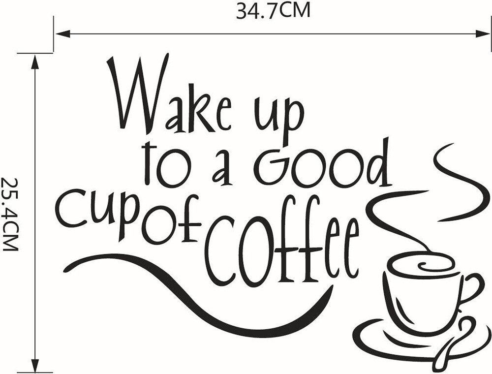 Wall Stickers Coffee Mugs Tea Coffee Beautiful Art Decal Vinyl Kitchen Restaurant Pub Decor