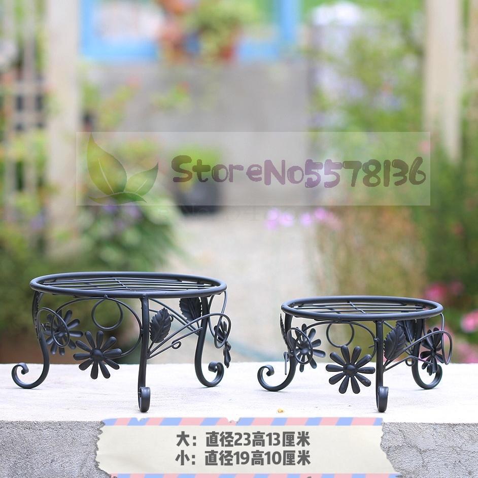 Iron Flower Stand Flower Pot Holder Ventilated Flower Holder Two-piece Set Balcony Terrace Flower Pot Plant Mat: a1