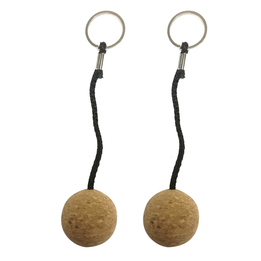 3.5Cm 5Cm Drijvende Kurk Bal Sleutelhanger Sleutelhanger Sleutelhanger Key Ring Voor Marine Zeilboot Kano Kajak Duiken zwemmen: 3.5cm Black 2PC